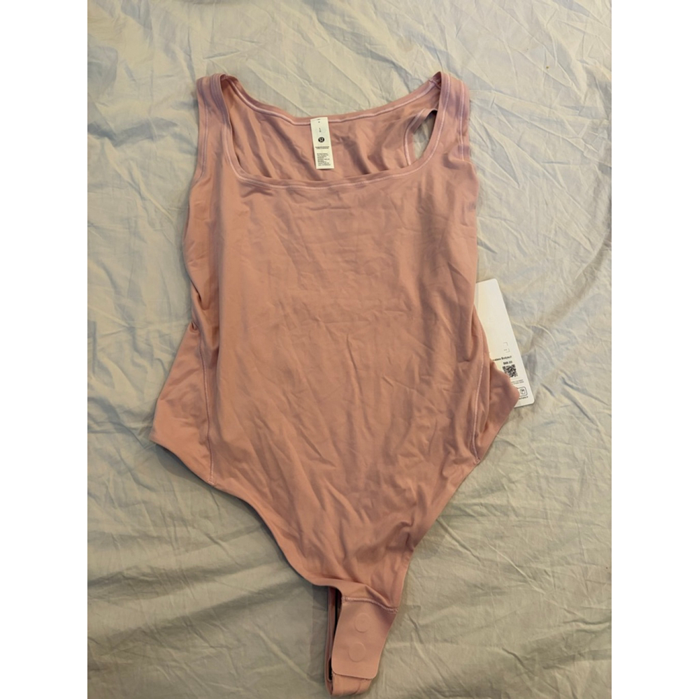 Lululemon Nulu Square-Neck Sleeveless Bodysuit Pink LW1ES1S Large NWT